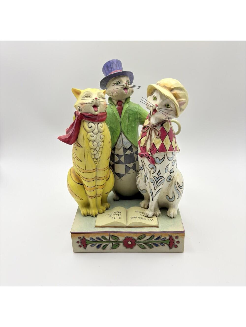 Jim Shore Caroling Cats Figurine Heartwood Creek Christmas Folk Art Holiday 2008